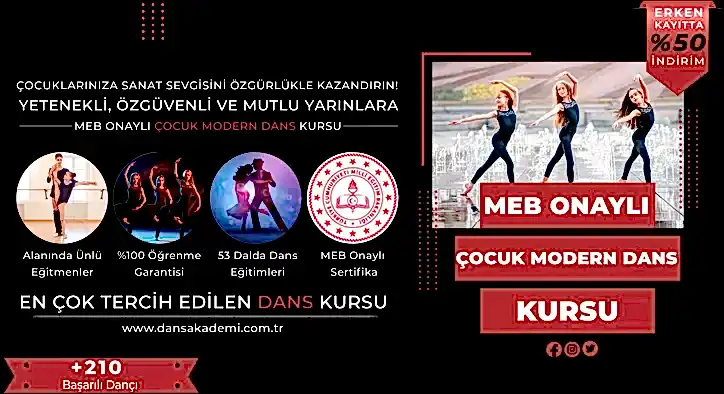 Çocuk Modern Dans Kursu Fiyatları – Erken Kayıtta %50 İndirim