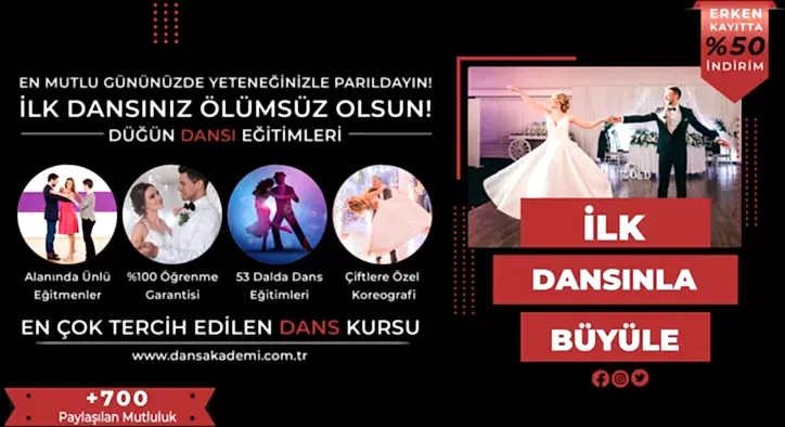 Düğün Dansı Kursu Fiyatları – Erken Kayıtta %50 İndirim
