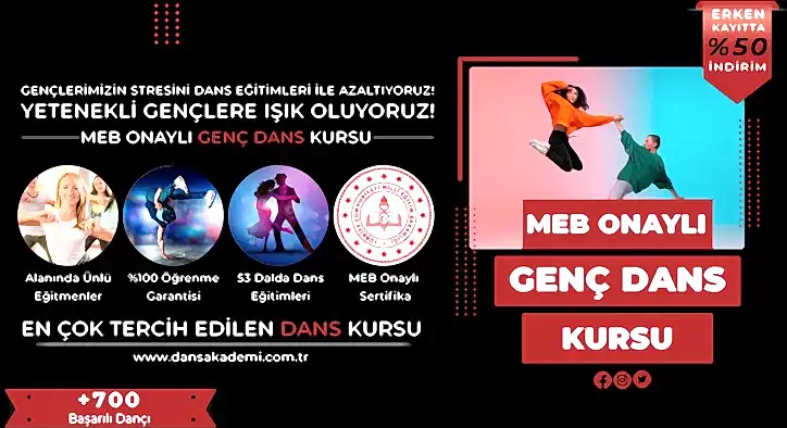 Genç Dans Kursu Fiyatları – Erken Kayıtta %50 İndirim