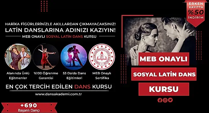 Pro Seviye Sosyal Latin Dansları Kursu Fiyatları – Erken Kayıtta %50 İndirim